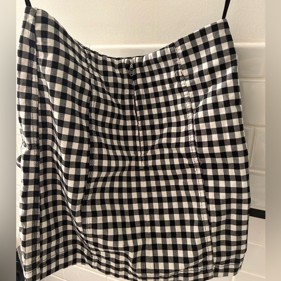 Free People Black and White Gingham Skirt - Picture 3 of 5